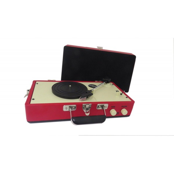 Steepletone Red Retro Style Record Player
