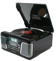 Steepletone Roxy 3 Black Retro CD/Turntable System