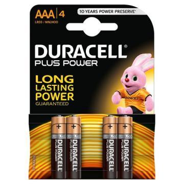 Duracell Plus Power with Duralock, Pack of 4, Alkaline, 1.5 V, AAA
