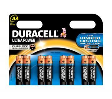 Duracell Ultra Power With Duralock, Pack of 8, Alkaline, 1.5 V, AAA
