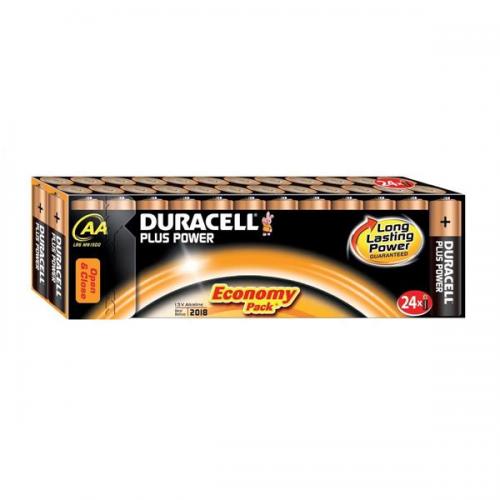 Duracell Plus Power with Duralock, Pack of 24, Alkaline, 1.5 V, AA