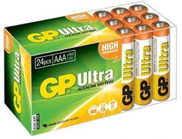 GP Ultra, Pack of 24, Alkaline, 1.5 V, AAA Battery