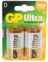 GP Ultra, Pack of 2, Alkaline, 1.5 V, D Battery