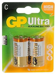 GP Super, Pack of 2, Alkaline, 1.5 V, C Battery