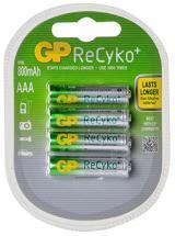 GP ReCyKo, Pack of 4, 800 mAh, 1.2 V, AAA Rechargeable Battery