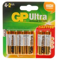 GP Ultra, Alkaline, 1.5 V, AA Battery