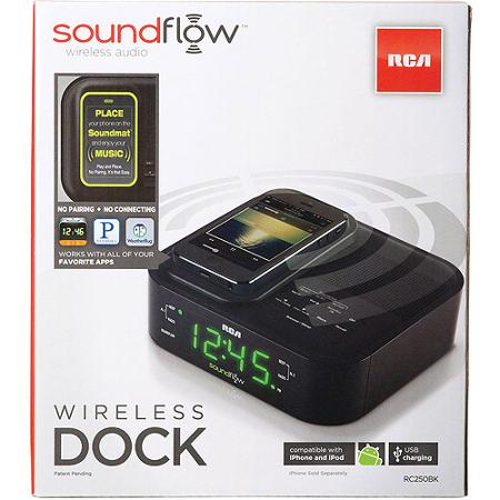 RCA Soundflow Wireless Dock Clock Radio with Charging