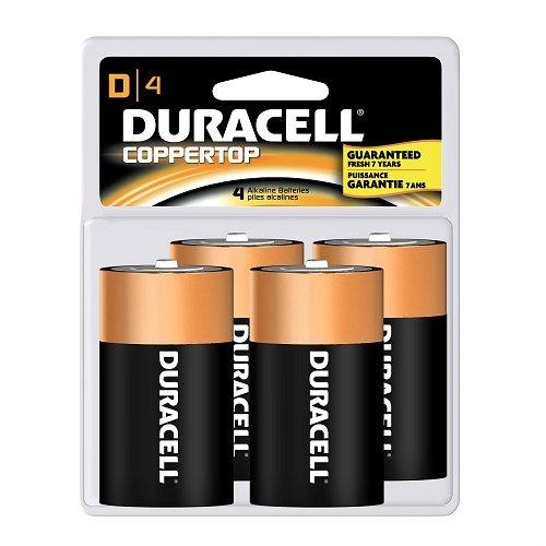Duracell D Coppertop Alkaline Battery 4pk
