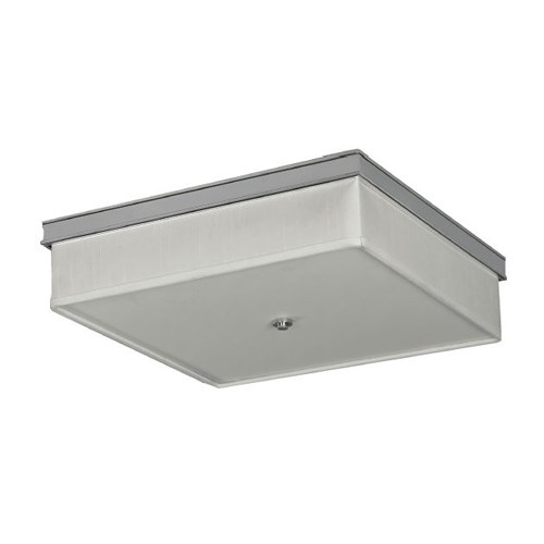 AFX Lighting 55W Fluorescent Square Ceiling Fixture Polished Chrome White Linen 