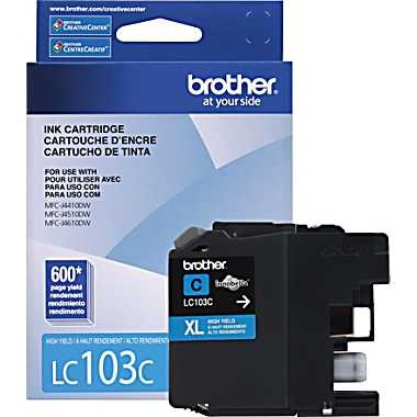 Brother LC103C XL Cyan Ink Cartridge