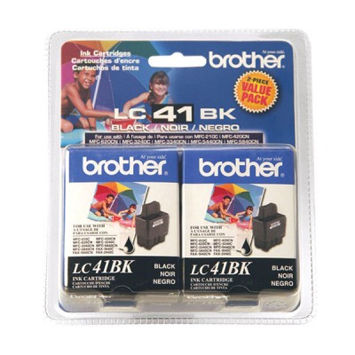 Brother LC41BK2PKS 2-Pack  Black Ink Cartridges