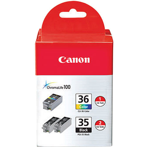 Canon PGI-35 Black and CLI-36 Color Ink Cartridges 3-Pack