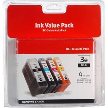 Canon BCI-3e Black and C/M/Y Color Inks 4-Pack