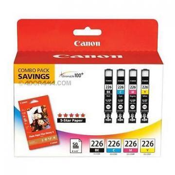 Canon CLI-226 B/C/M/Y Color Ink Cartridges and Photo Paper