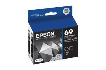 Epson 69 Black Ink Cartridges, 2 Pack