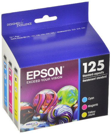 Epson 125 Color C/M/Y Ink Cartridges 3-Pack