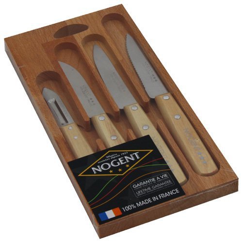 Nogent Gift box 4 Kitchen Knives Classic Natural wood
