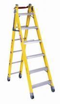 Louisville Type IAA 6 ft Fiberglass Step to Straight Multipurpose Ladder