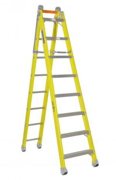Louisville Type IAA 8 ft Fiberglass Step to Straight Multipurpose Ladder