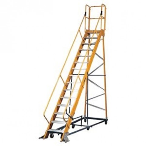 Louisville Type IA 15 ft Fiberglass Platform Warehouse Ladder