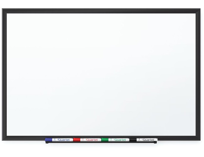 Quartet Premium DuraMax Porcelain Magnetic Whiteboard, Black Aluminum Frame