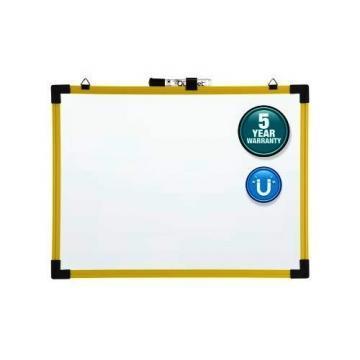 Quartet Industrial Magnetic Whiteboard, Yellow Frame