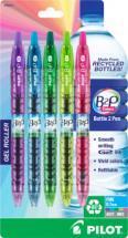Pilot Recycled B2P Colors Retractable pen with Gel Ink, 5 pack
