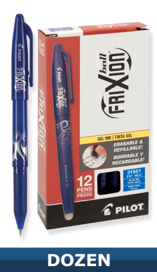 Pilot Frixion Ball Erasable Gel Ink pen, Dozen Box