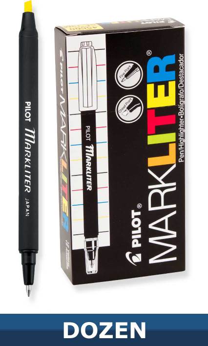 Pilot Markliter Stick pen and Highlighter, Dozen Box