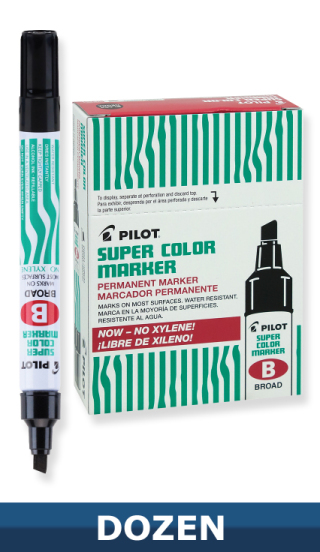 Pilot Super Color Permanent markers, Xylene Freem Dozen Box
