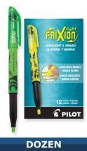 Pilot Frixion Light highlighter with erasable Ink, Green, Dozen Box