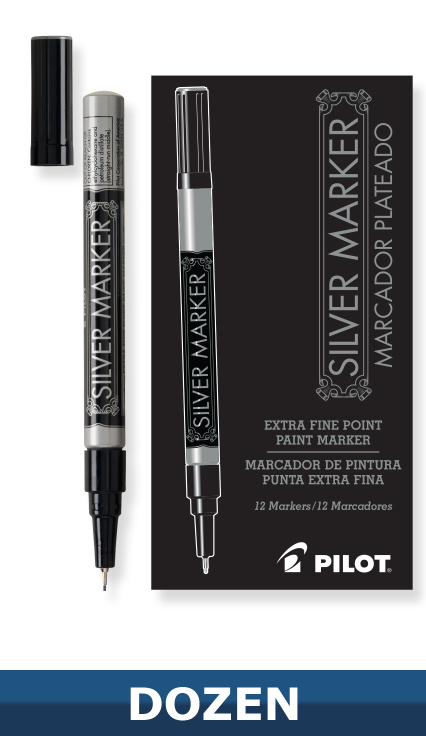 Pilot Silver Marker Extra Fine, Dozen Box