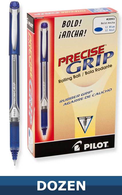 Pilot Precise Grip Rolling Ball Stick pen, Blue Dozen Box