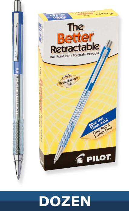 Pilot Better Retractable Ball Point pen, Blue, Dozen Box