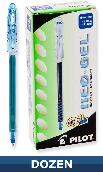 Pilot Neo-Gel Stick pen with Gel Ink, Blue, Dozen Box