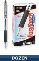 Pilot EasyTouch Retractable Ball Point pen, Black, Dozen Box