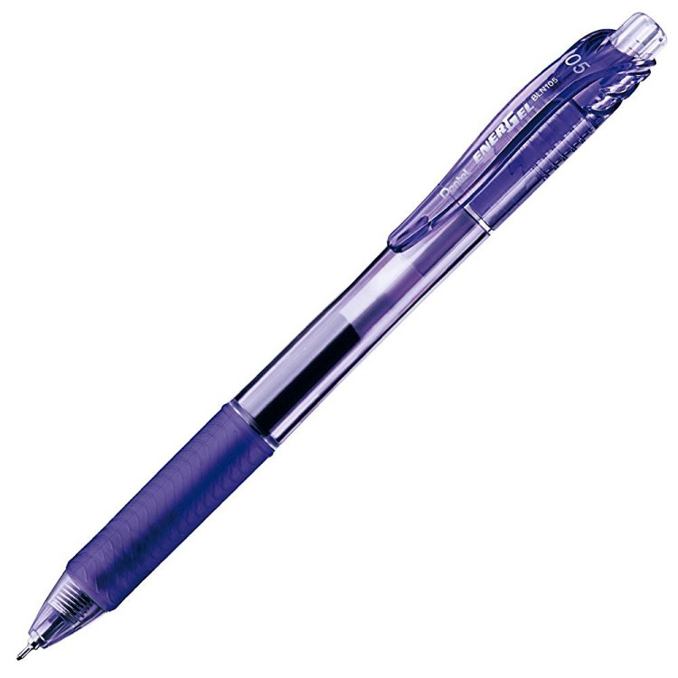 Pentel EnerGel-X Retractable Roller Gel Pen, .5mm, Violet