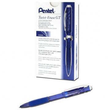 Pentel Twist-Erase GT Pencils, 0.5 mm, Blue
