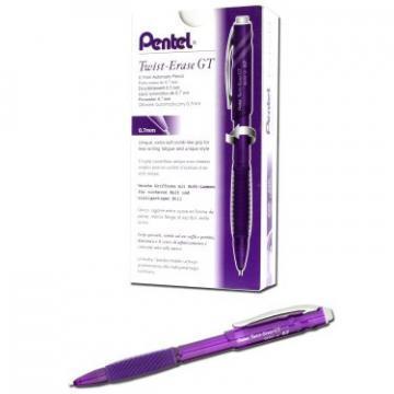 Pentel Twist-Erase GT Pencils, 0.7 mm, Violet