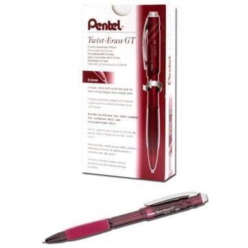 Pentel Twist-Erase GT Pencils, 0.5 mm, Red