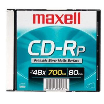 Maxell CD-R Disc, 700MB/80min, 48x, w/Slim Jewel Case, Printable