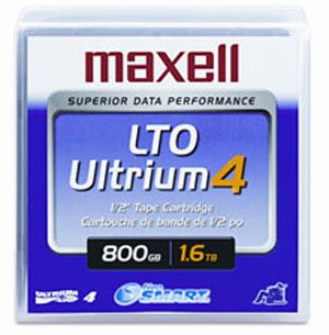 Maxell 1/2" Ultrium LTO-4 Cartridge, 2600ft, 800GB/1600GB