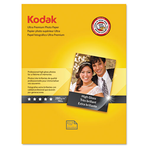 Kodak Ultra Premium Photo Paper, High-Gloss, 8-1/2 x 11, 25 Sheets/Pack