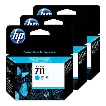 HP 711 3-pack Cyan Ink Cartridges
