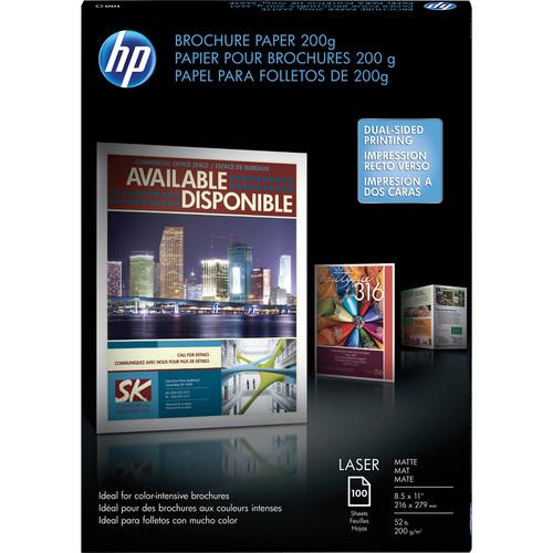 HP Laser Matte Brochure Paper, 52 lb., 8-1/2 x 11, 100 Sheets
