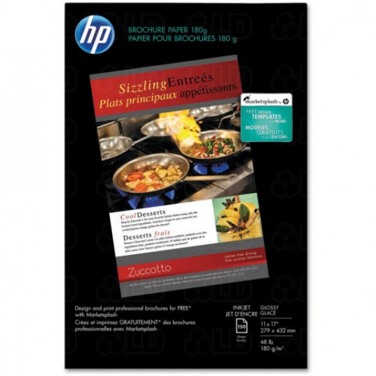 HP Inkjet Brochure/Flyer Paper, 11 x 17, 150 Sheets