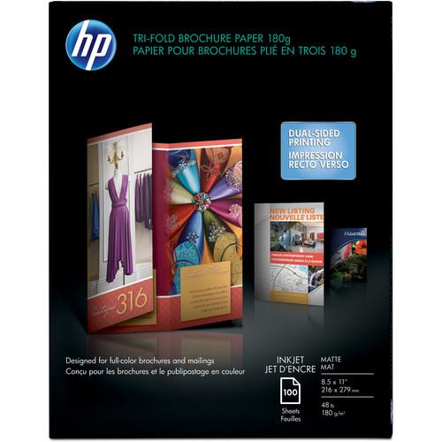 HP Inkjet Tri-Fold Brochure Paper, 8-1/2 x 11, 100/PK