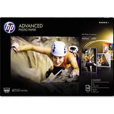 HP Advanced Photo Paper, Glossy, 13 x 19, 20 Sheets