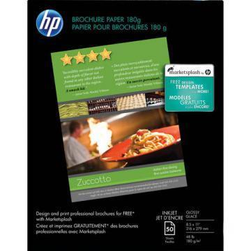 HP Inkjet Brochure/Flyer Paper, 8-1/2 x 11, 50 Sheets
