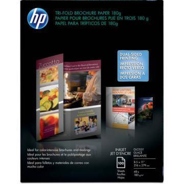 HP Inkjet Tri-Fold Brochure Paper, 8-1/2 x 11, 100/Pack